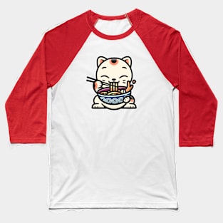 Ramen T-Shirt Cat Tshirt Kawaii Anime Tee Japanese Gift T-Shirt Baseball T-Shirt